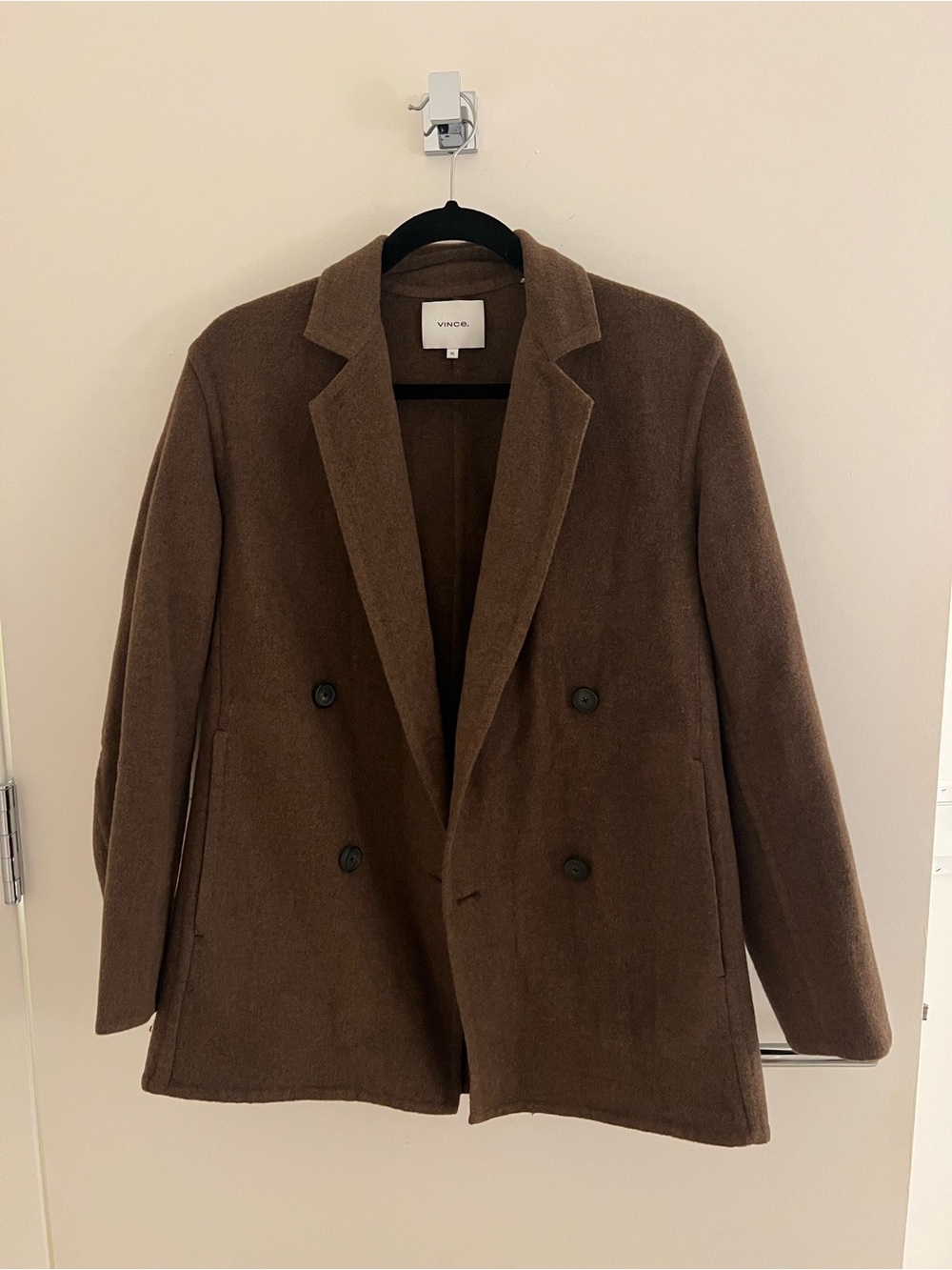 Vince Brown Wool Double Breasted Blazer Coat [XS]